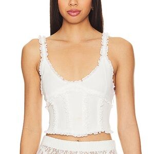 GUIZIO Soler Corset Top in Ivory Size XS